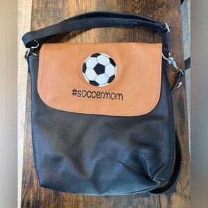 Thirty-One Black and Tan “Soccer Mom” Crossbody